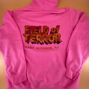 Field of Terror (East Windsor, NJ) Hot Pink Halloween Fright Night Sweatshirt